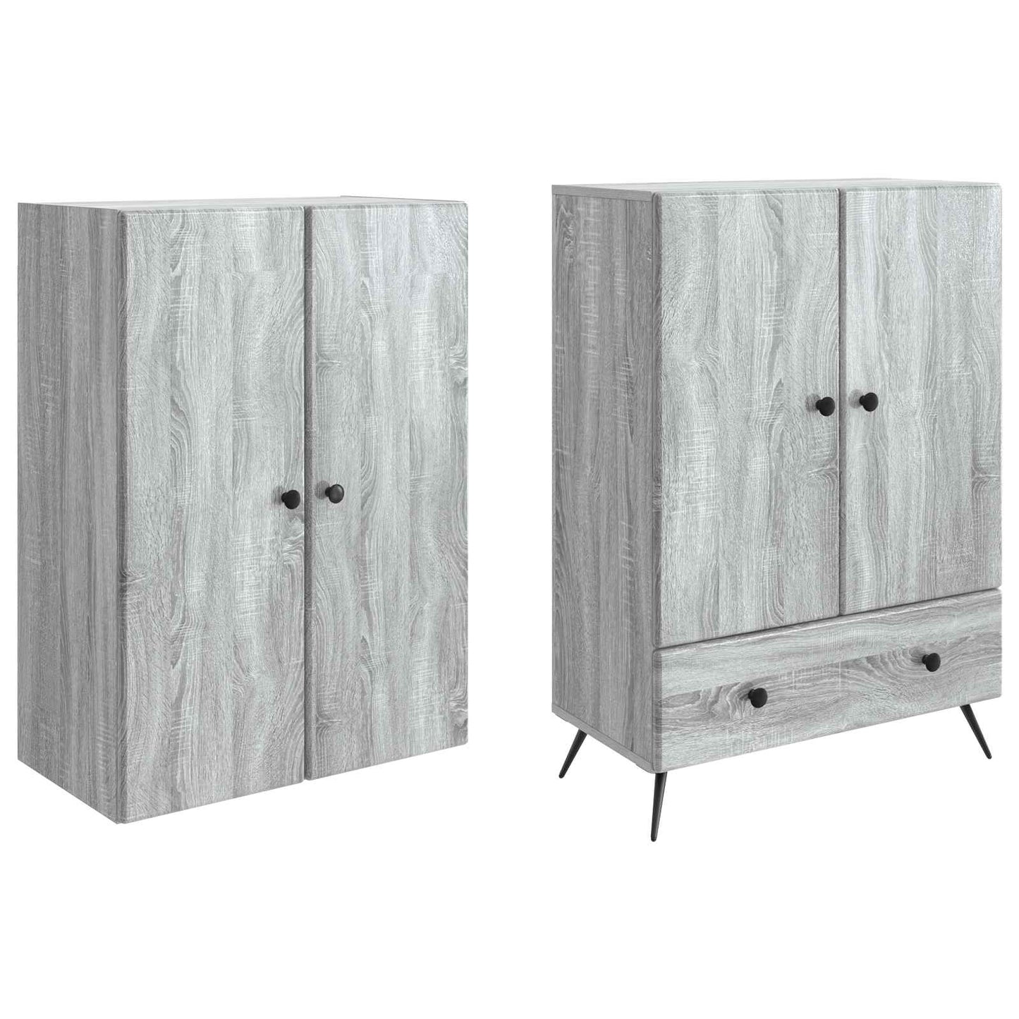 Cabinet Set 2 pcs Grey Sonoma Engineered Wood