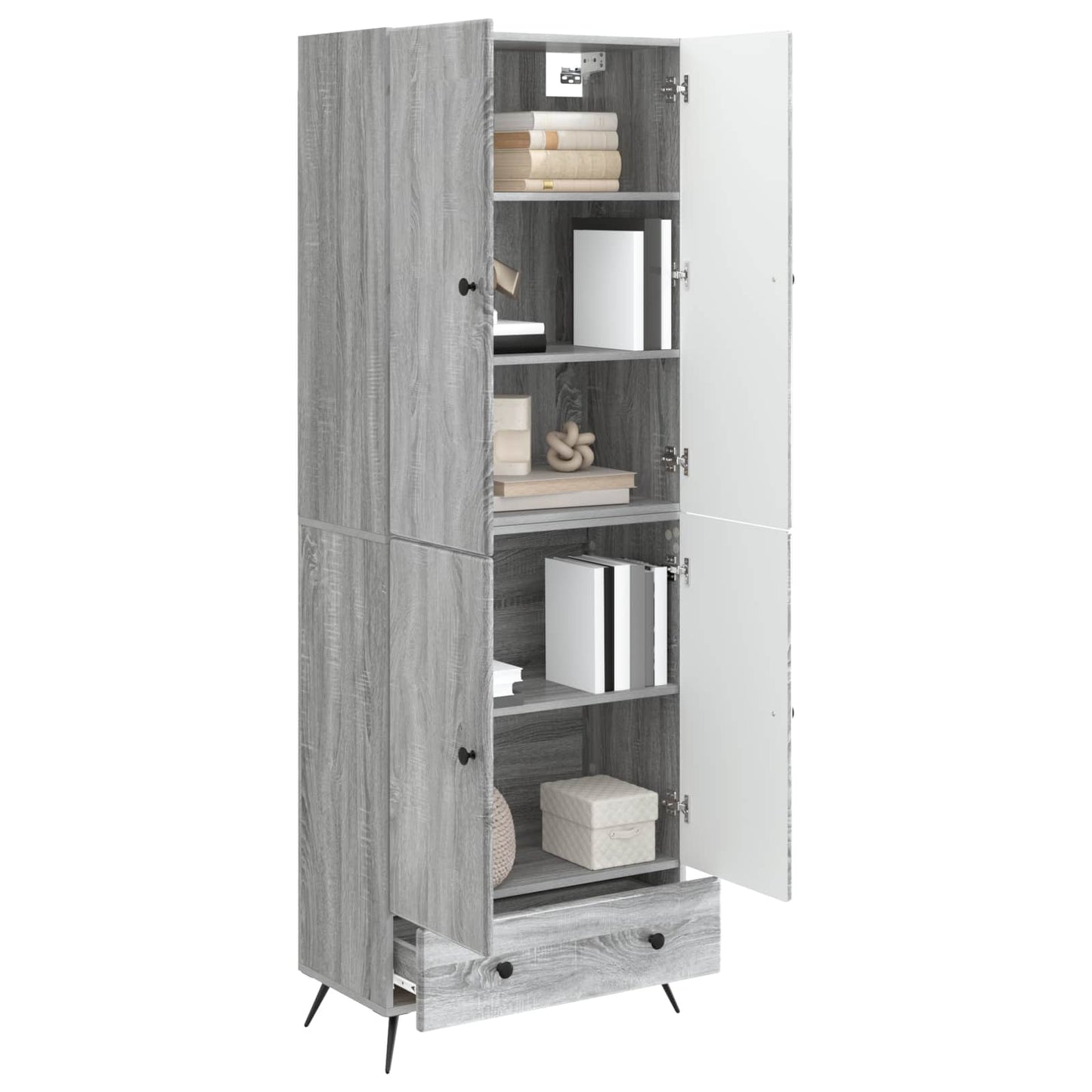 Cabinet Set 2 pcs Grey Sonoma Engineered Wood