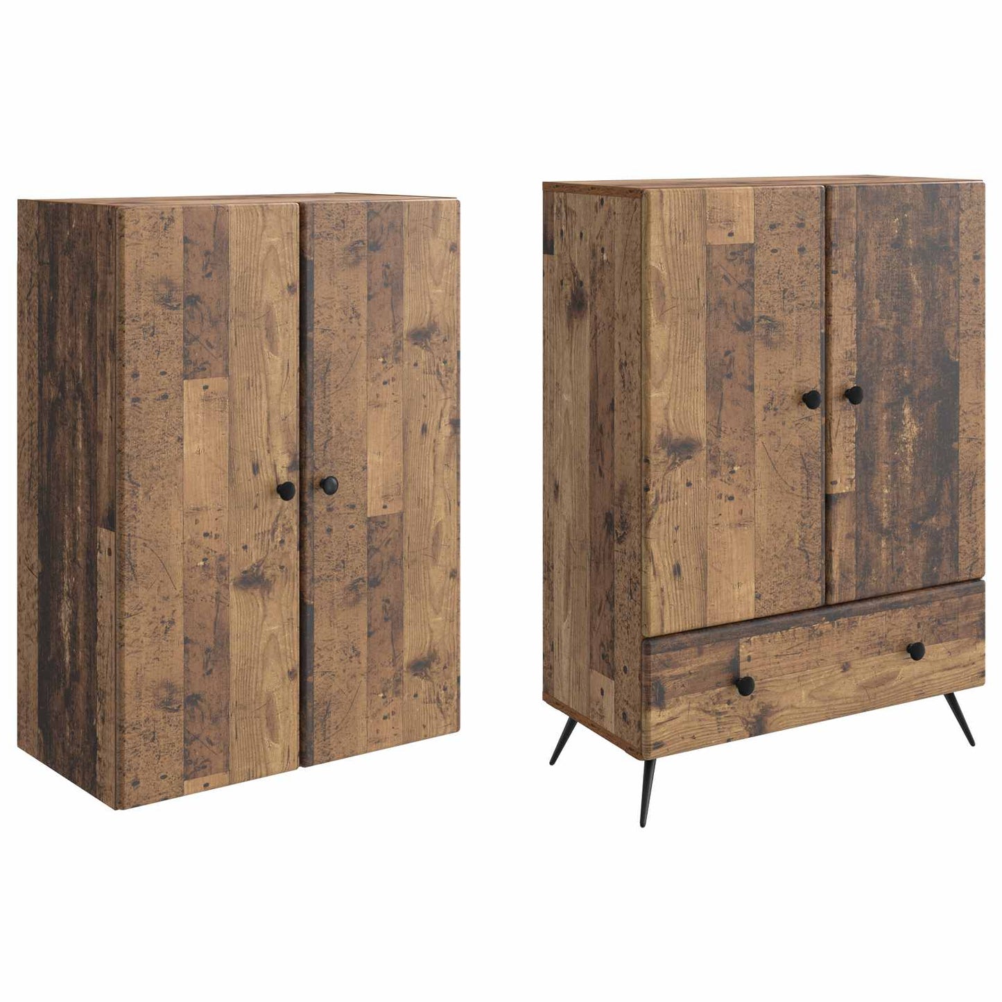 Cabinet Set 2 pcs Old Wood Engineered Wood