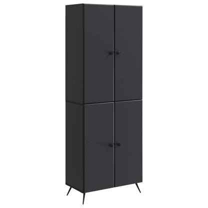 Cabinet Set 2 pcs Black Engineered Wood