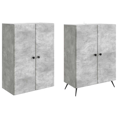 Cabinet Set 2 pcs Concrete Grey Engineered Wood