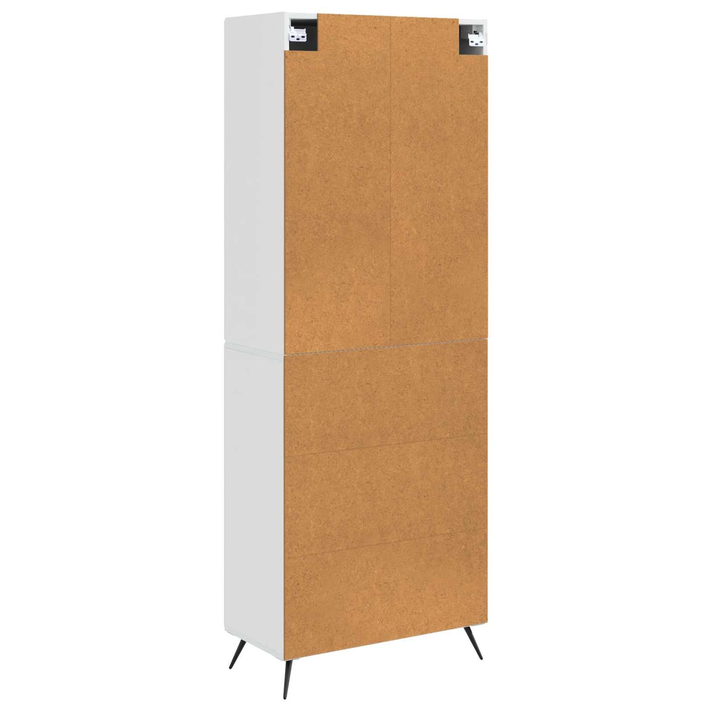 Cabinet Set 2 pcs High Gloss White Engineered Wood