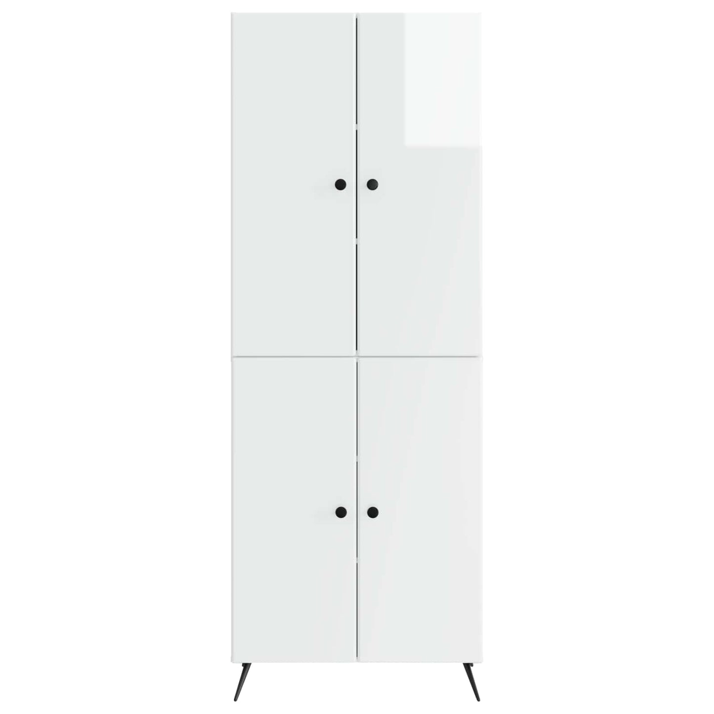 Cabinet Set 2 pcs High Gloss White Engineered Wood