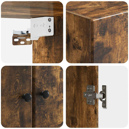 Cabinet Set 2 pcs Smoked Oak Engineered Wood