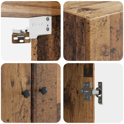 Cabinet Set 2 pcs Old Wood Engineered Wood