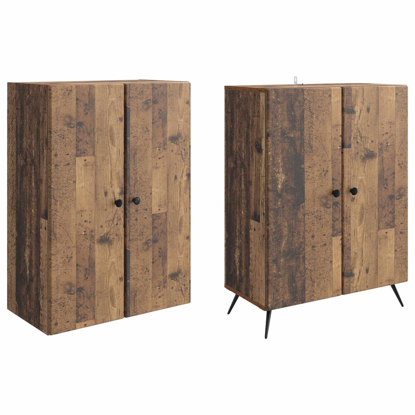 Cabinet Set 2 pcs Old Wood Engineered Wood