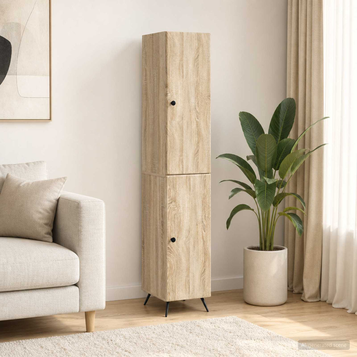 Cabinet Set 2 pcs Sonoma Oak Engineered Wood