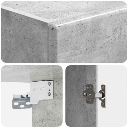 Cabinet Set 2 pcs Concrete Grey Engineered Wood