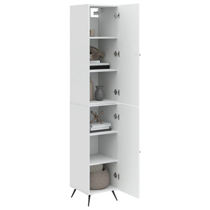 Cabinet Set 2 pcs High Gloss White Engineered Wood