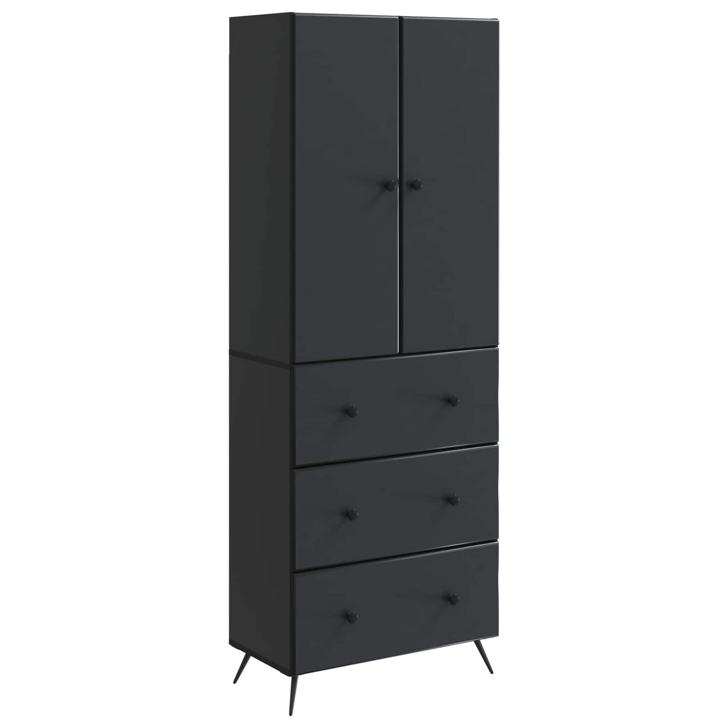 Cabinet Set 2 pcs Black 66 x 34.5 x 90 cm Engineered Wood