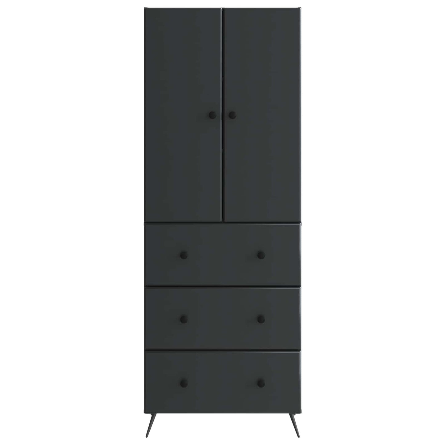 Cabinet Set 2 pcs Black 66 x 34.5 x 90 cm Engineered Wood