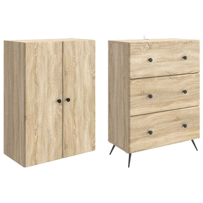 Cabinet Set 2 pcs Sonoma Oak 66 x 34.5 x 90 cm Engineered Wood