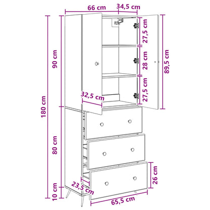 Cabinet Set 2 pcs Sonoma Oak 66 x 34.5 x 90 cm Engineered Wood