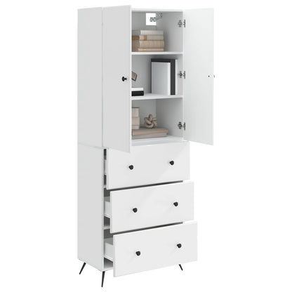 Cabinet Set 2 pcs High Gloss White 66 x 34.5 x 90 cm