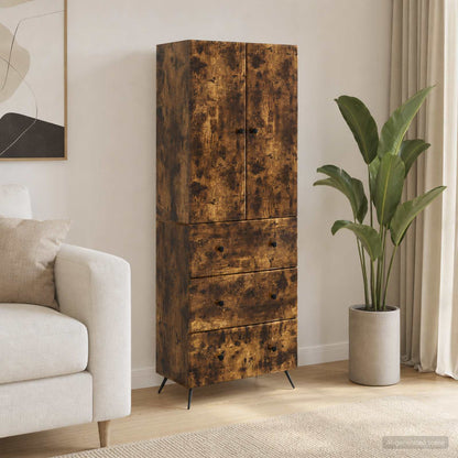 Cabinet Set 2 pcs 66 x 34.5 x 90 cm Engineered Wood Smoked Oak