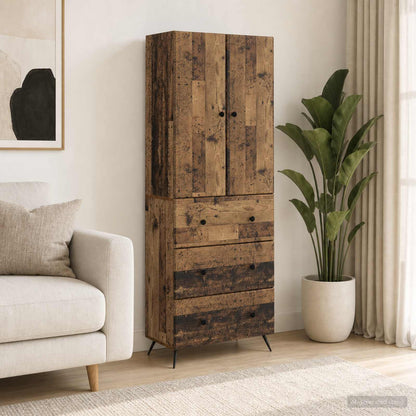Cabinet Set 2 pcs 66 x 34.5 x 90 cm Engineered Wood Old Wood