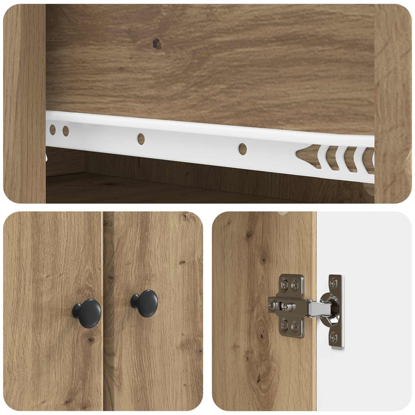 Cabinet Set 2 pcs 66 x 34.5 x 90 cm Engineered Wood Artisan Oak