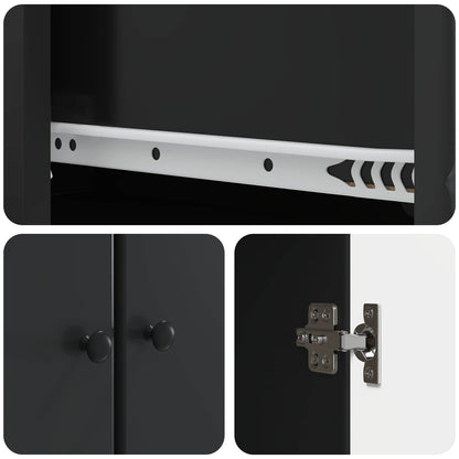 Cabinet Set 2 pcs 34.5 x 34.5 x 90 cm Engineered Wood Black