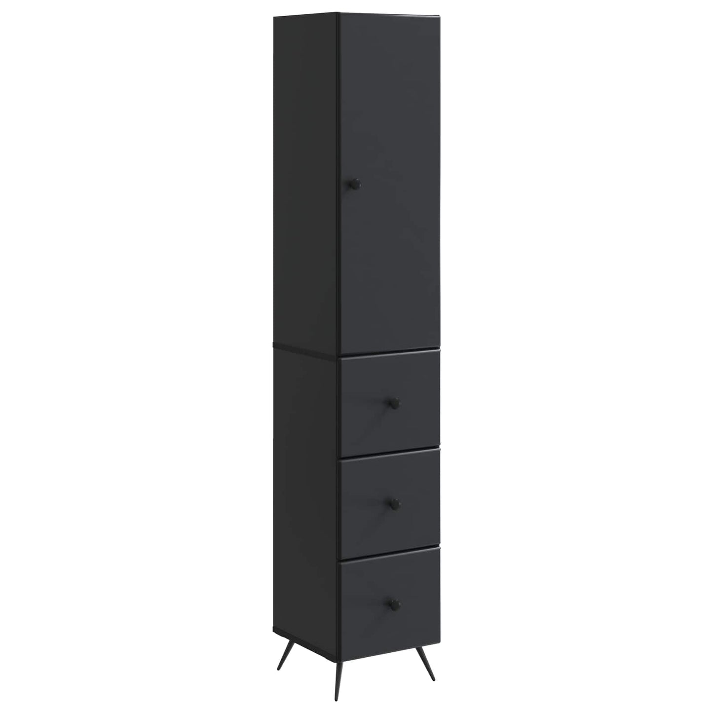 Cabinet Set 2 pcs Black 34.5 x 34.5 x 90 cm Engineered Wood
