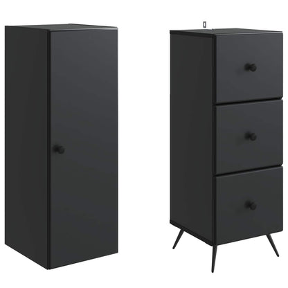 Cabinet Set 2 pcs Black 34.5 x 34.5 x 90 cm Engineered Wood