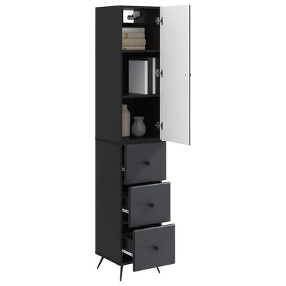 Cabinet Set 2 pcs Black 34.5 x 34.5 x 90 cm Engineered Wood