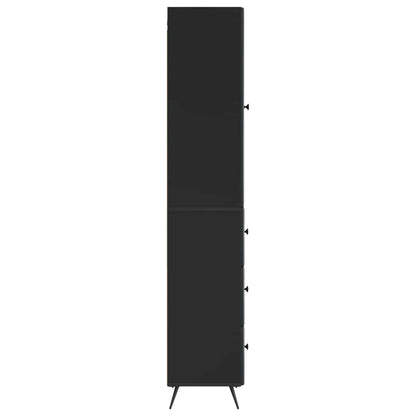 Cabinet Set 2 pcs Black 34.5 x 34.5 x 90 cm Engineered Wood
