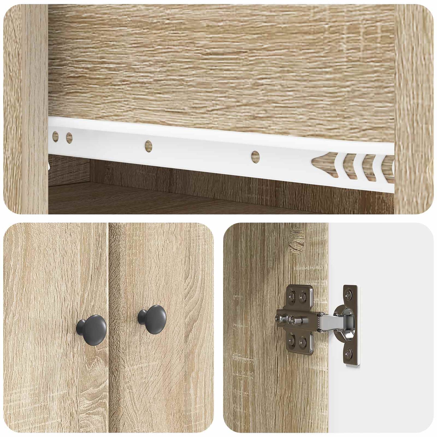 Cabinet Set 2 pcs 34.5 x 34.5 x 90 cm Engineered Wood