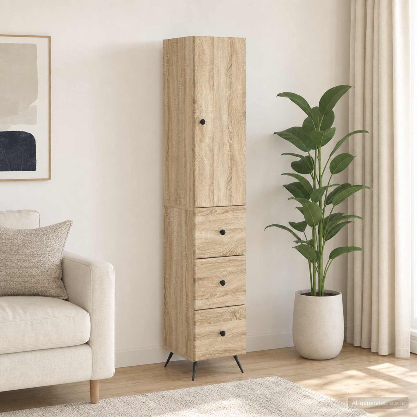 Cabinet Set 2 pcs 34.5 x 34.5 x 90 cm Engineered Wood