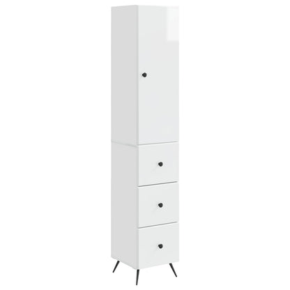 Cabinet Set 2 pcs High Gloss White 34.5 x 34.5 x 90 cm