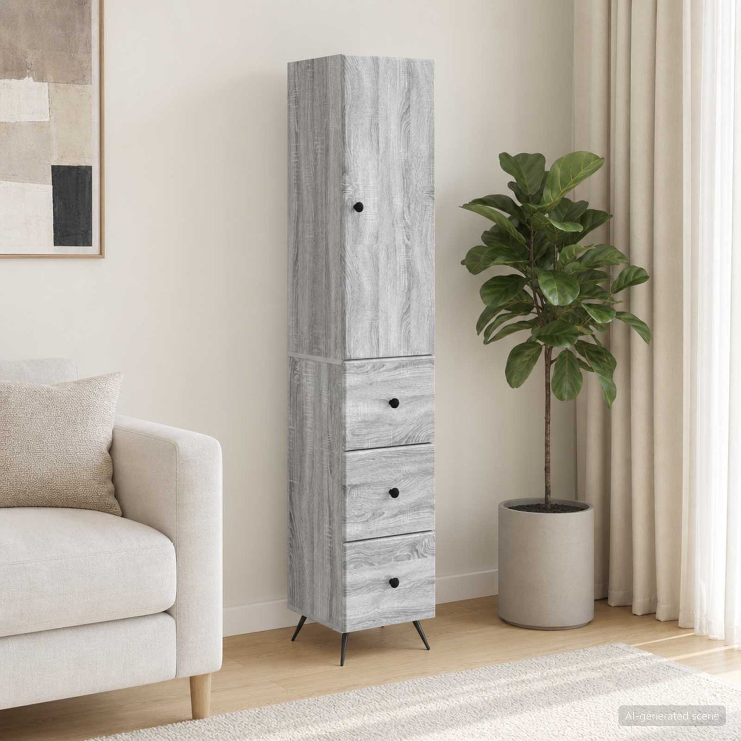 Cabinet Set 2 pcs 34.5 x 34.5 x 90 cm Engineered Wood