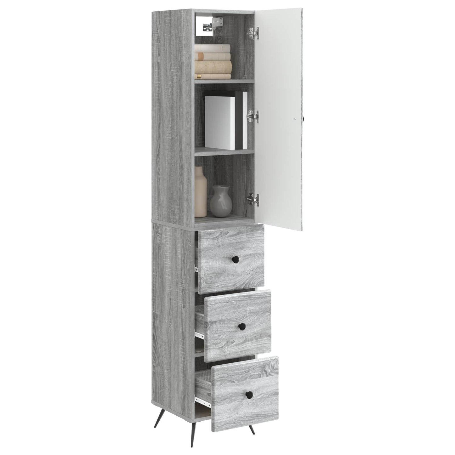 Cabinet Set 2 pcs Grey Sonoma 34.5 x 34.5 x 90 cm