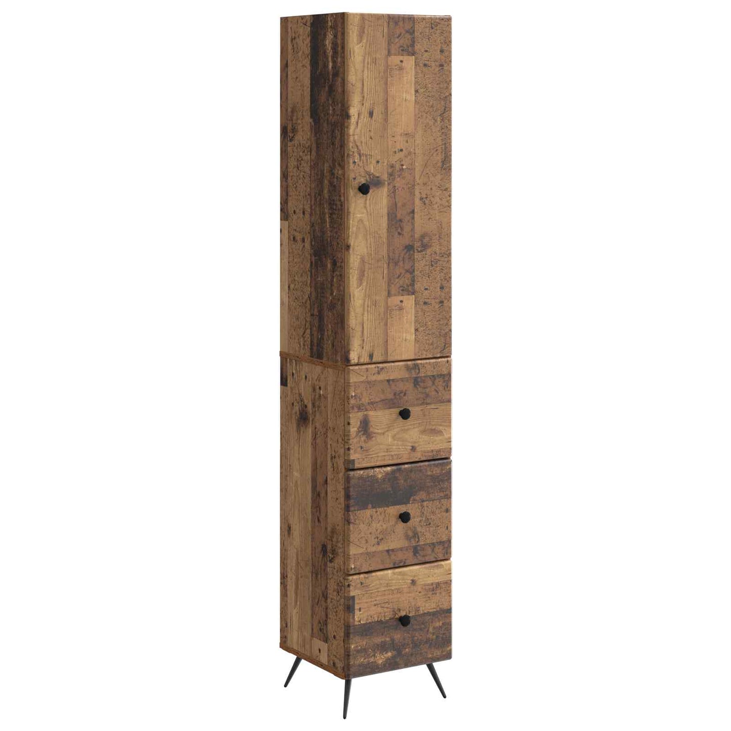 Cabinet Set 2 pcs Old Wood 34.5 x 34.5 x 90 cm Engineered Wood