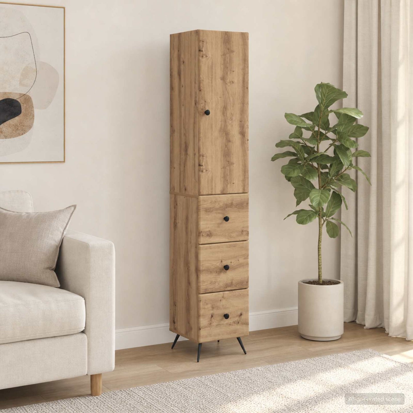 Cabinet Set 2 pcs 34.5 x 34.5 x 90 cm Engineered Wood