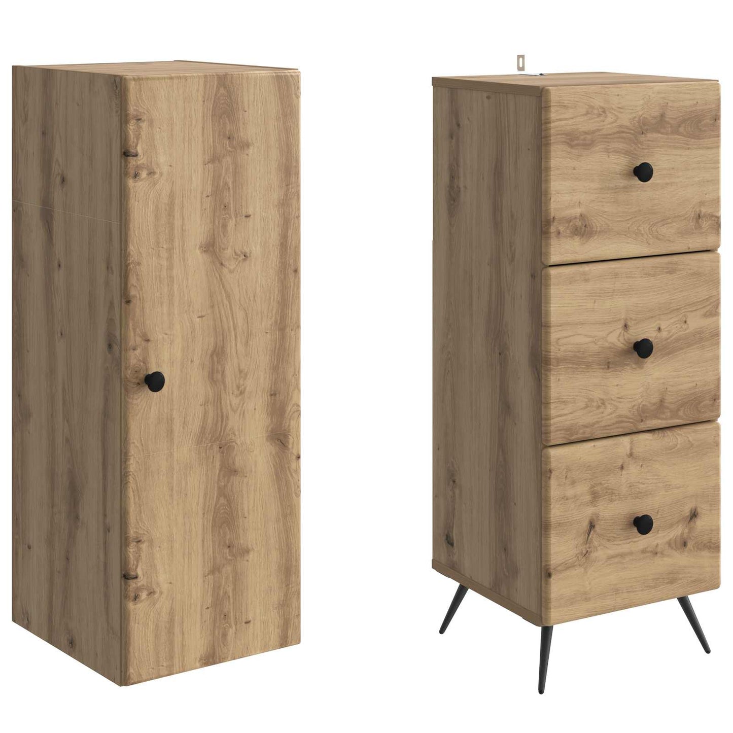 Cabinet Set 2 pcs Artisan Oak 34.5 x 34.5 x 90 cm