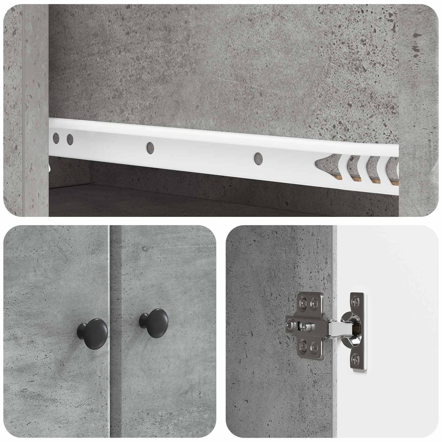 Cabinet Set 2 pcs Concrete Grey Engineered Wood
