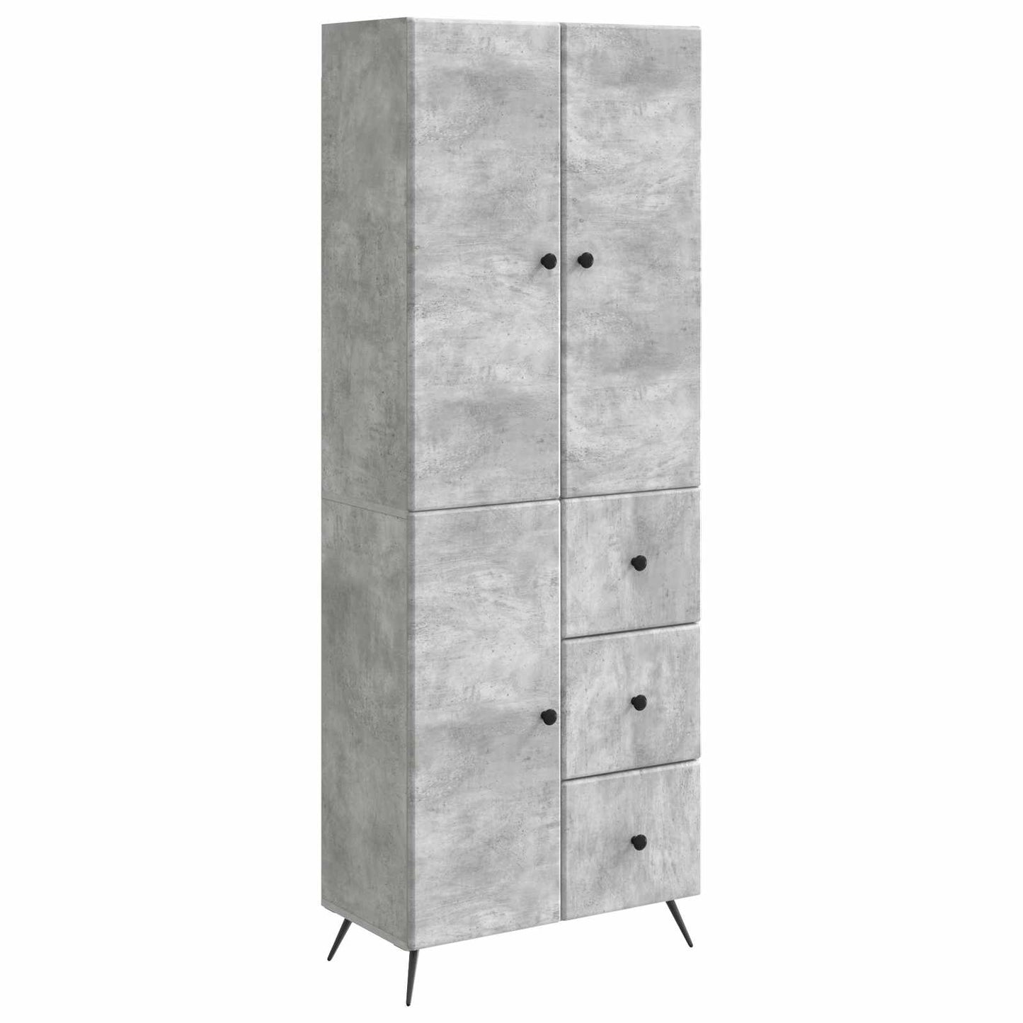 Cabinet Set 2 pcs Concrete Grey Engineered Wood