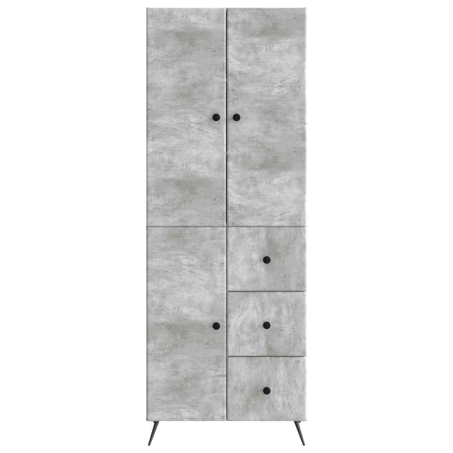 Cabinet Set 2 pcs Concrete Grey Engineered Wood