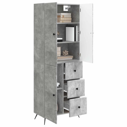 Cabinet Set 2 pcs Concrete Grey Engineered Wood