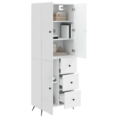 Cabinet Set 2 pcs High Gloss White Engineered Wood