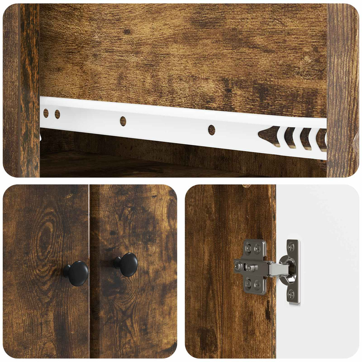 Cabinet Set 2 pcs Smoked Oak Engineered Wood