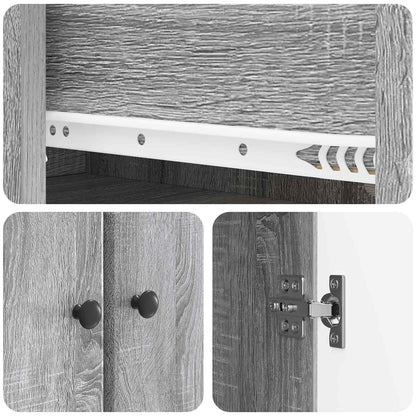 Cabinet Set 2 pcs Grey Sonoma Engineered Wood