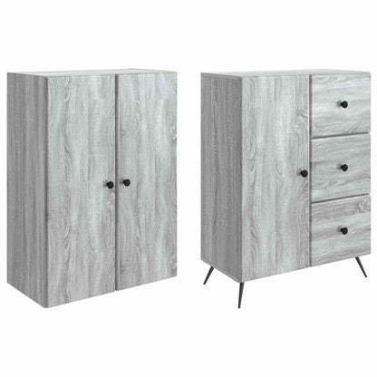 Cabinet Set 2 pcs Grey Sonoma Engineered Wood