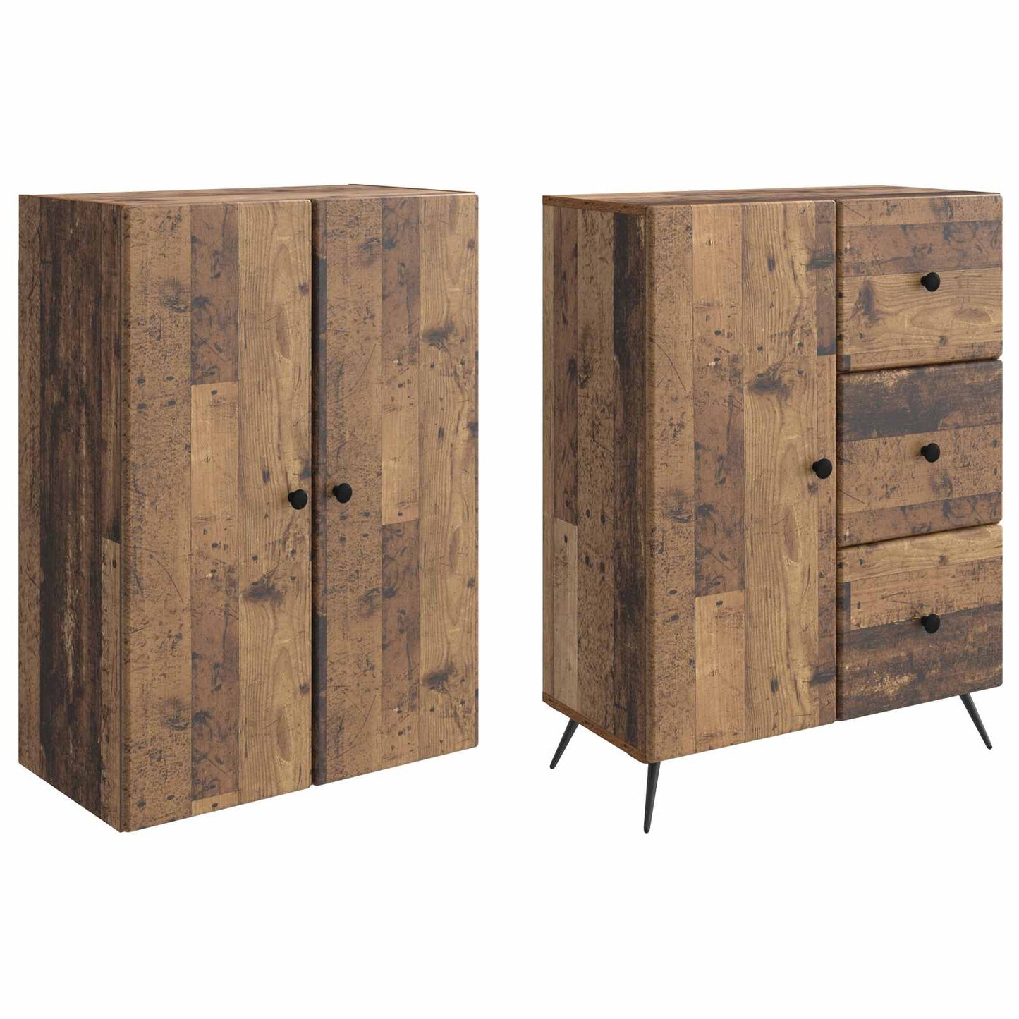 Cabinet Set 2 pcs Old Wood Engineered Wood