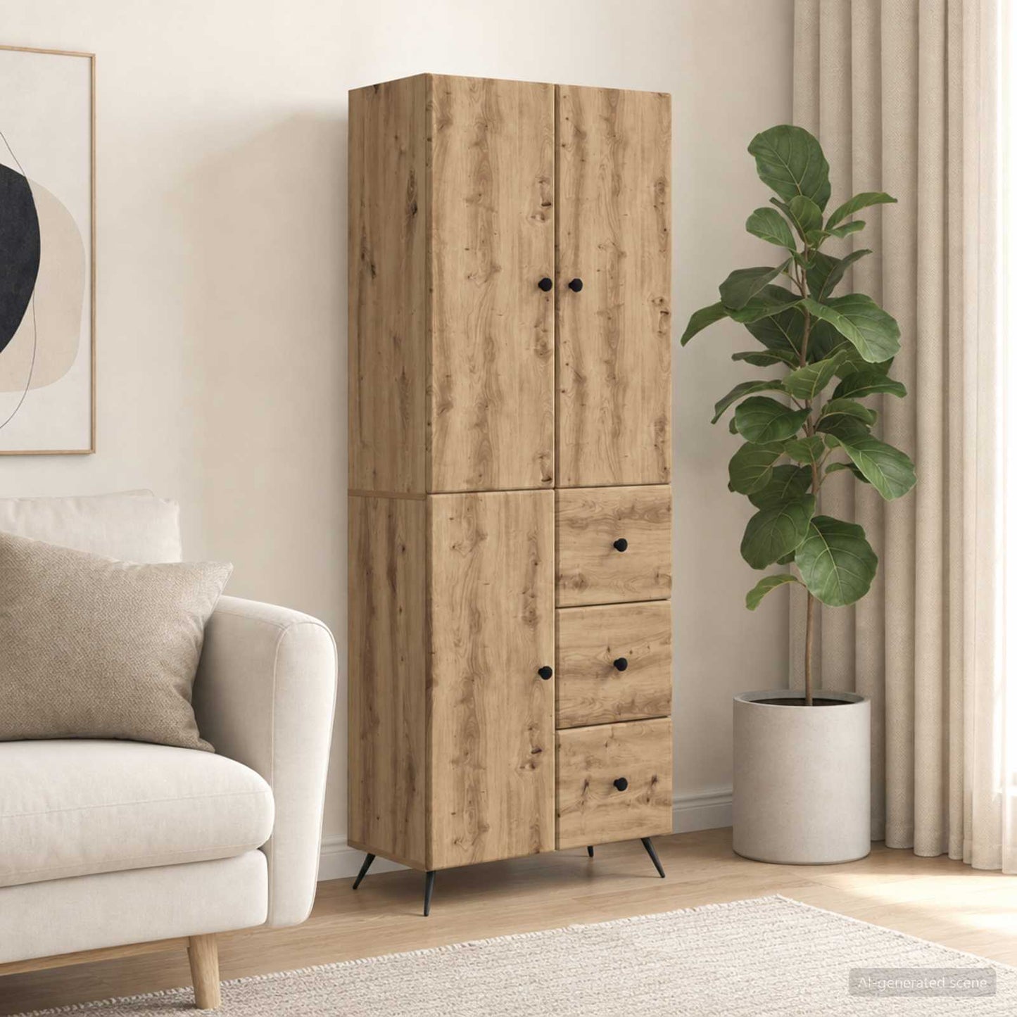 Cabinet Set 2 pcs Artisan Oak Engineered Wood