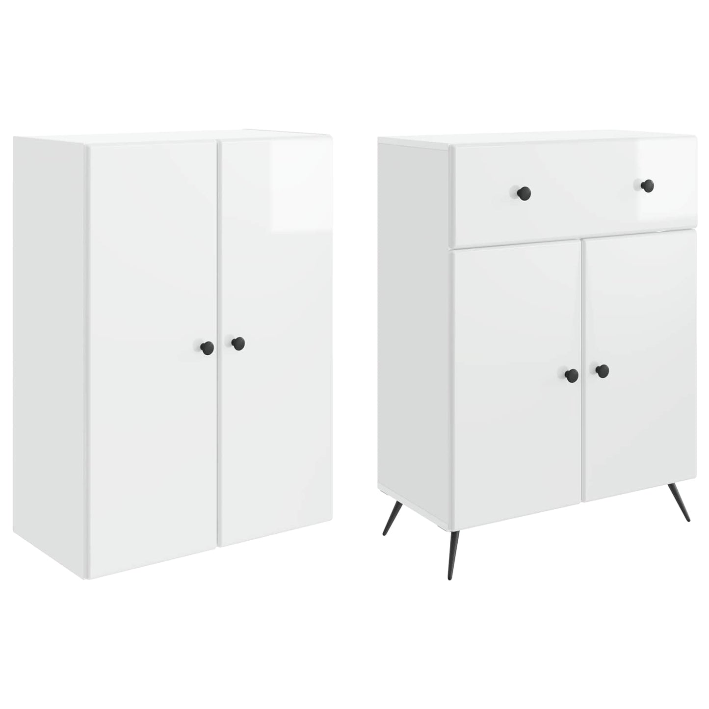 2 pcs High Gloss White