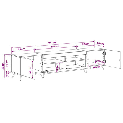 5 Piece LED TV Cabinet Black Engineered Wood