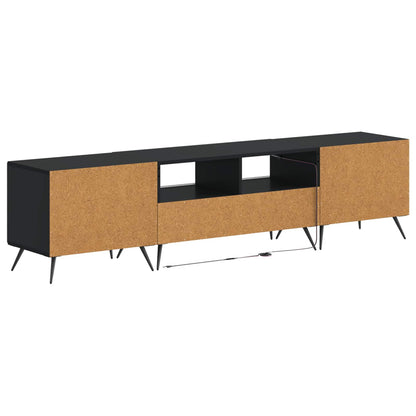 5 Piece LED TV Cabinet Black Engineered Wood