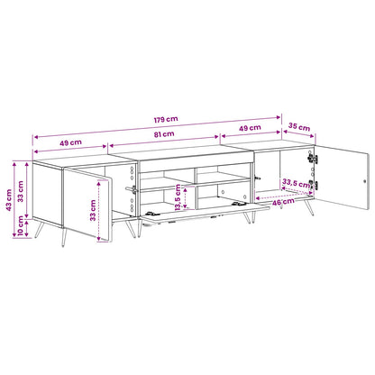 5 Piece LED TV Cabinet Black Engineered Wood