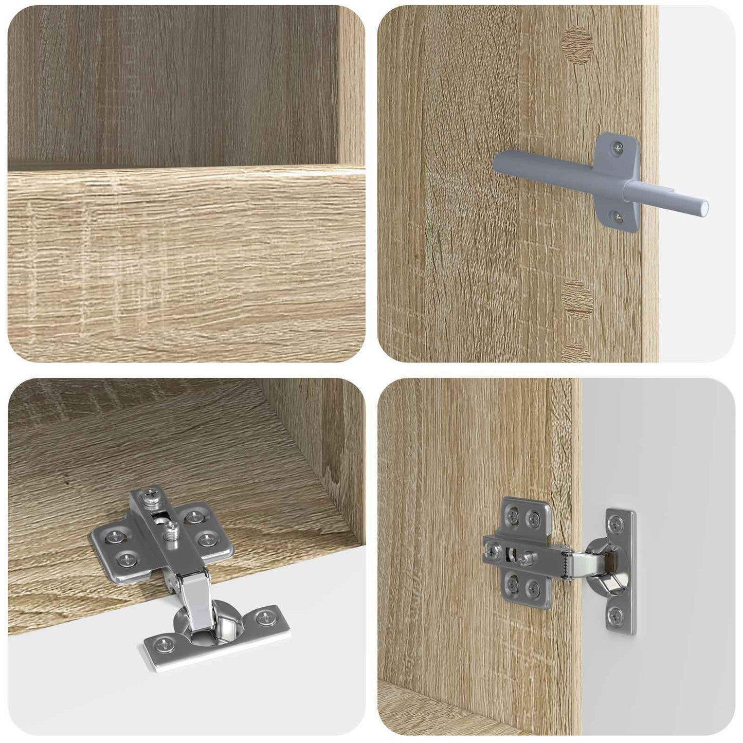 5 Piece LED TV Cabinet Sonoma Oak Engineered Wood