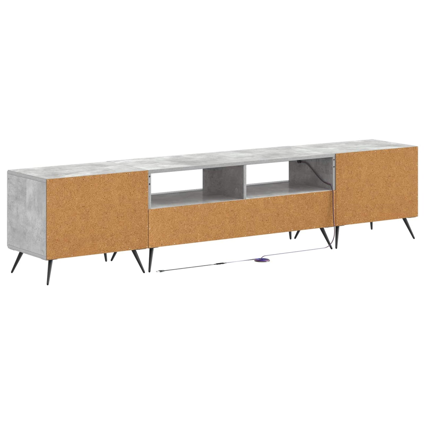 5 Piece LED TV Cabinet Concrete Grey Engineered Wood